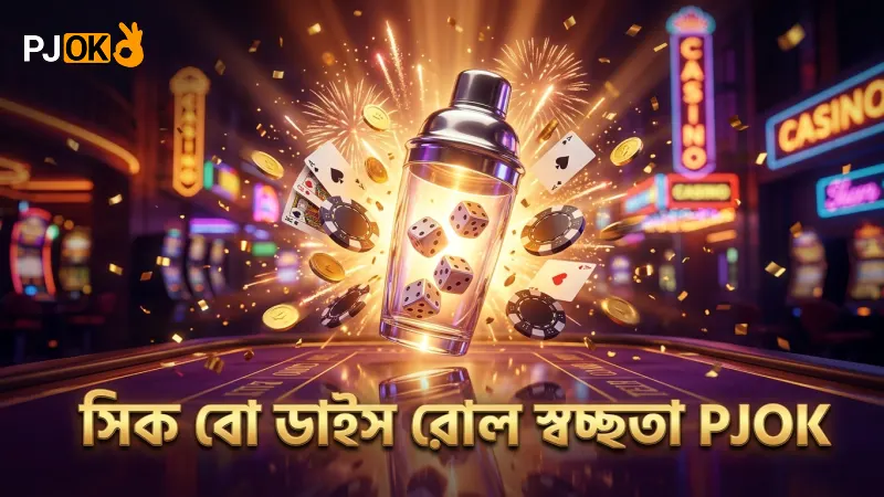 সিক বো গেমের ডাইস রোল এবং শেকার গ্লাসের স্বচ্ছতা প্রদর্শন