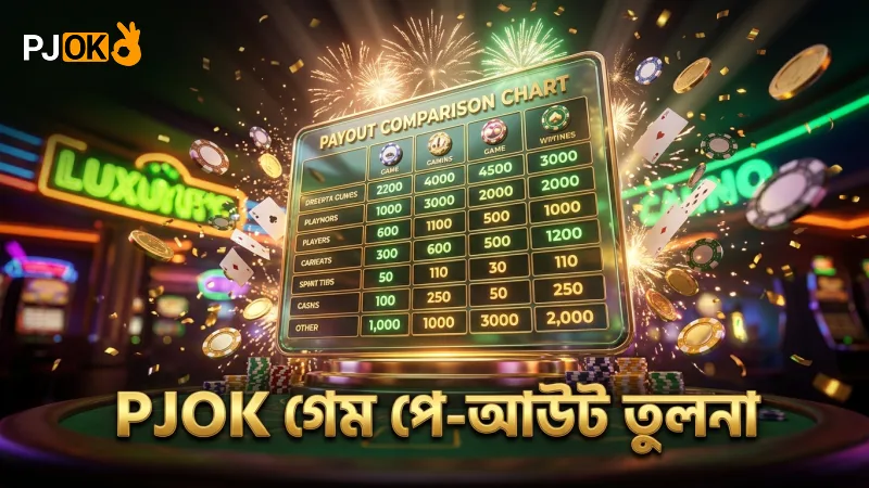 PJOK ব্র্যান্ডের অধীনে বিভিন্ন ডাইস গেমের পে-আউট তুলনা চার্ট